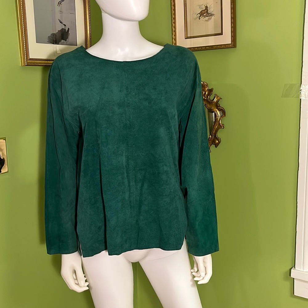 green suede top vintage 80s